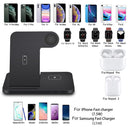 Qi 3 in 1 Charging Dock Station For iPhone 14 13 12 11 XS XR X 8 AirPods Pro iWatch 15W Fast Wireless Charger For Apple Watch 7