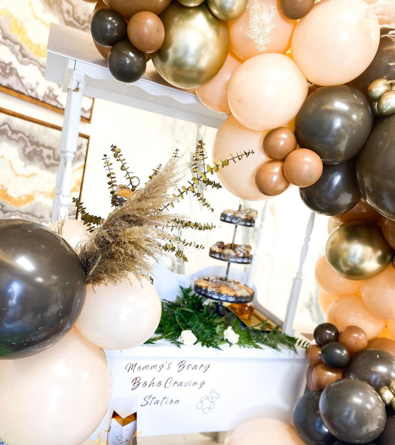 102 unids/lote, Kit de arco de globos café marrón, guirnalda de látex de Color piel, globos, suministros de baño para bebé, telón de fondo, decoración del banquete de boda