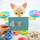 Montessori Math Match Game Board Toys Monkey Puppy Balancing Scale Number Balance Games Baby Learning Toy Animal Action Figures