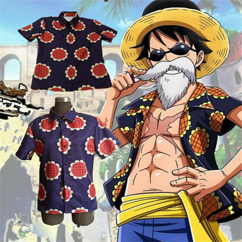 Anime ONE PIECE Monkey D Luffy Cosplay Disfraces Girasol Camisa Top Halloween Limited