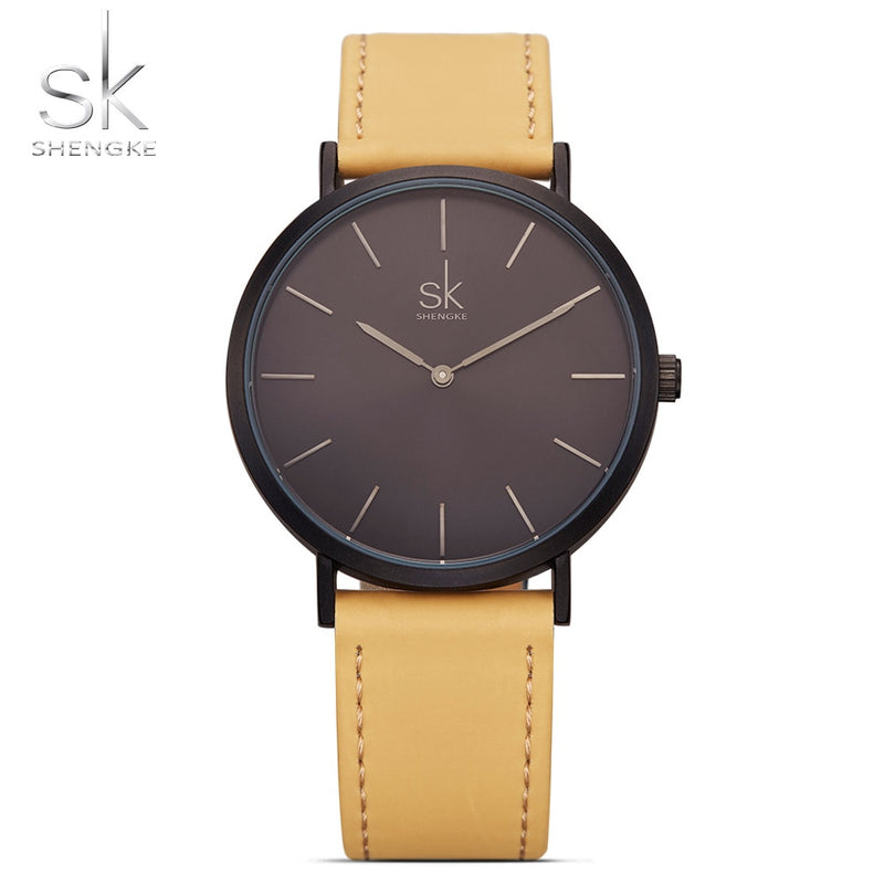 Shengke Brand New Fashion Simple Style Top Famous Luxury Brand Quartz Watch Women Leather Watches Reloj Mujer Zegarek Damski