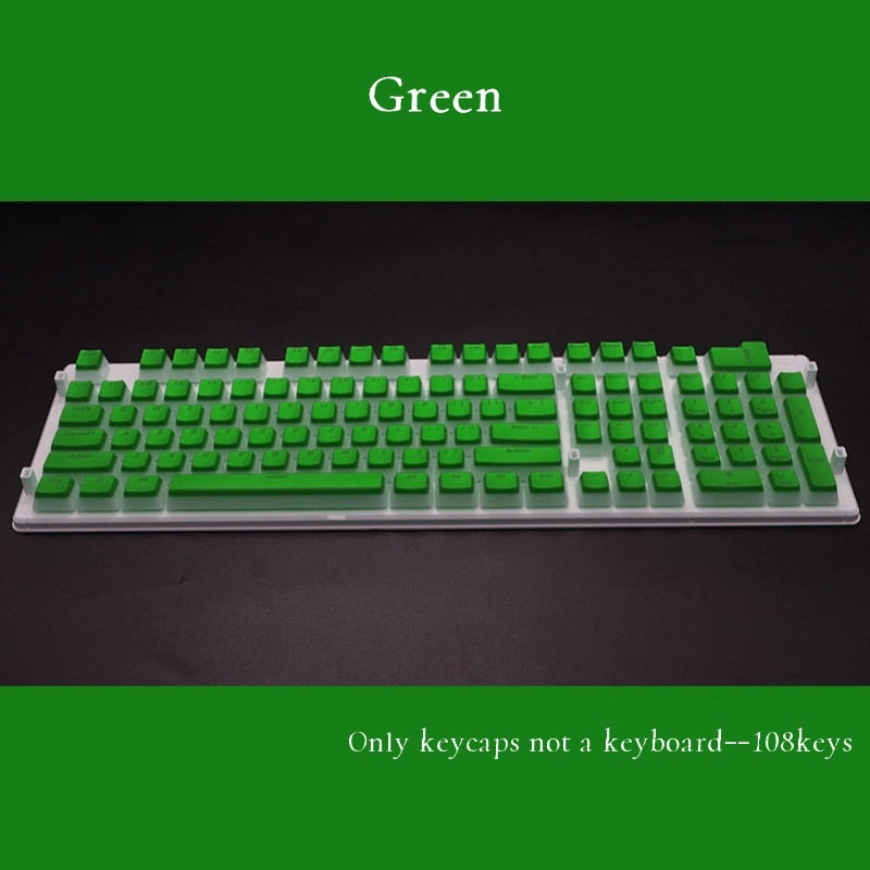 PBT OEM Profile Transaprent Pudding Keycaps Mechanical Keyboard Backlit 108 Keys Double Color Gaming Mechanical Keycap Universal