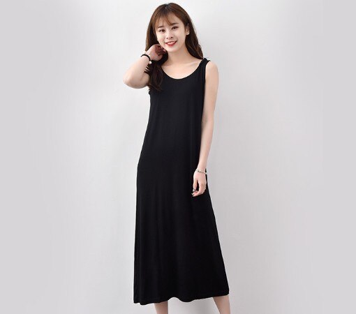 Plus Size Summer Vest Night Dress New Women Modal Cotton Sleepwear Elasticity Long Nightdress Sexy Nightgown Female Gown XL-6XL