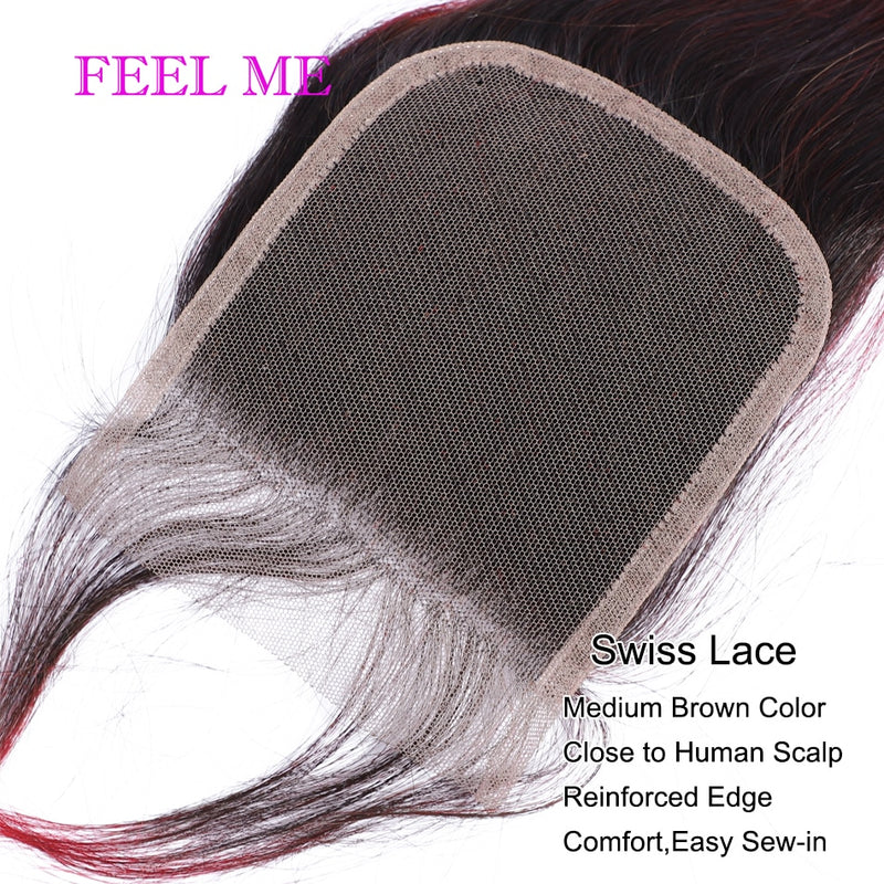 FEELME Peruvian Straight Bundles With Closure