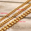 18K Gold Plated Dog Collar Stainless Steel Choke Dog Chain for German Shepherd Metal Leash Pet Accessories for Large Dogs 10A
