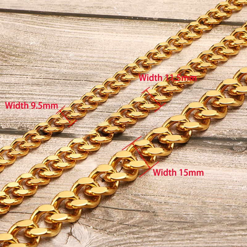 18K Gold Plated Dog Collar Stainless Steel Choke Dog Chain for German Shepherd Metal Leash Pet Accessories for Large Dogs 10A