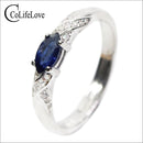 Hotsale Natural Sapphire Ring 3*6mm Natural Sapphire Gemstone Silver Ring 925 Silver Sapphire Ring From Chinese Sapphire Mine