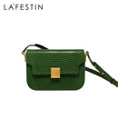 LA FESTIN 2022 nuevo bolso de sillín con diseño de lagarto de caballero de cuero que combina con todo Retro de marca de lujo para mujer bolso de mensajero de hombro de nicho