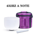 8 Inch  432hz/440hz Frosted Quartz Crystal Singing Bowl With Free Carring Case Chakra CDEFGAB