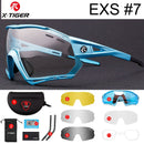 X-TIGER Photochromic Cycling Sunglasses 5 Lens UV400 Mountain Bike Glasses Men Outdoor Sports Cycling Goggles With Myopia Frame