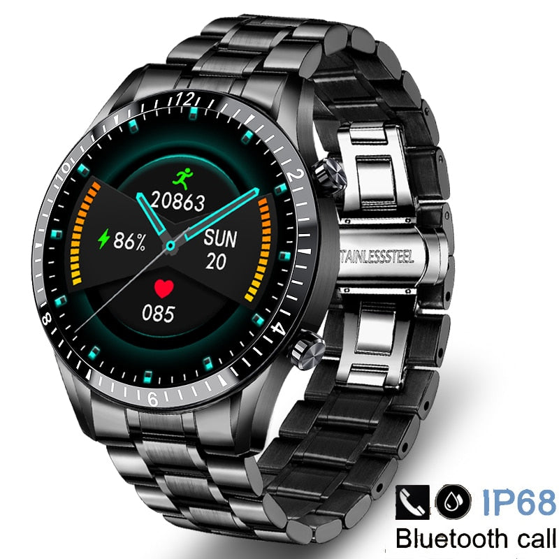 2021 New Smart Watches Men Full Touch Screen Sports Fitness Watch IP67 Waterproof Bluetooth For Android ios smartwatch Mens+box