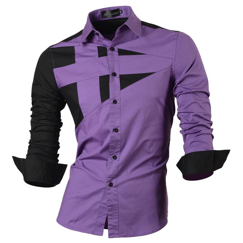 jeansian Spring Autumn Features Shirts Men Casual Long Sleeve Casual Male Shirts Zipper Decoration (No Pockets) Z015