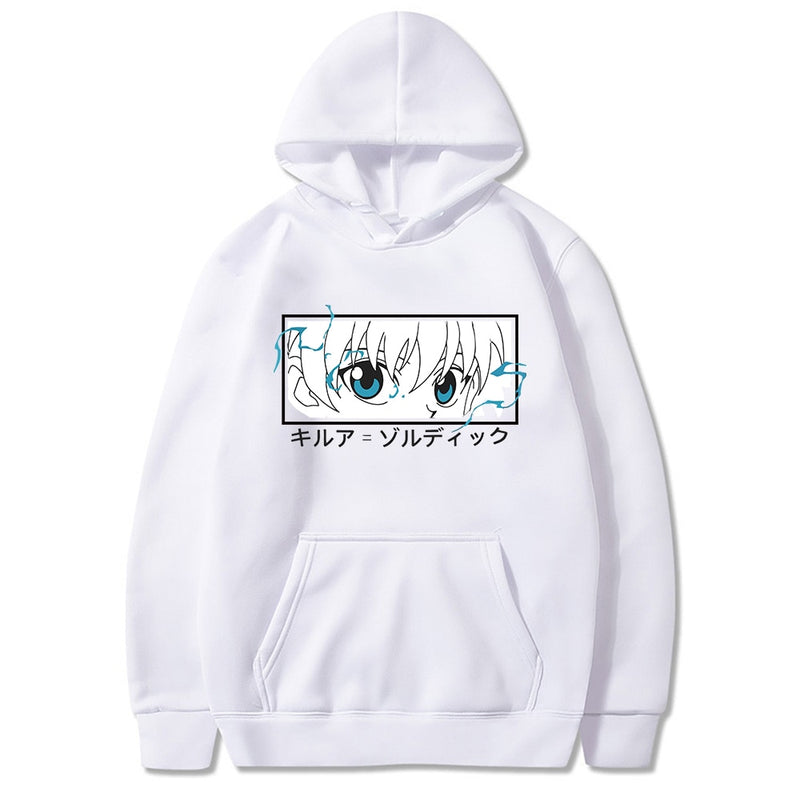 Hunter X Hunter Pullover Hoodies Sweatshirts Killua Zoldyck Eye Print Anime Hoodie Streetwear Tops