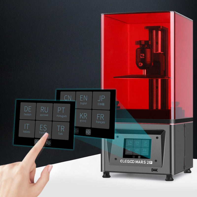 ELEGOO MARS 2 PRO Mono SLA 3D-Drucker UV-Fotohärtender LCD-3D-Drucker mit 6-Zoll-2K-Monochrom-LCD-Druckgröße 129 x 80 x 160 mm