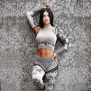 Camo Yoga Set Women Seamless Fitness Camouflage Gym Set High Waist Gym for Women Leggings Breathable Long-sleeved Yoga Suit