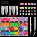 21 Grids Crystals Diamonds Nail Rhinestones Set 3100pcs FlatBack Rhinestones Kit Sparkling Nail Art With 1 Pen For Decorations