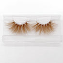 Xinemilin BLONDE 3D mink fake lashes wholesale natural individual brown false eyelashes makeup 15 25mm lash extension supplies