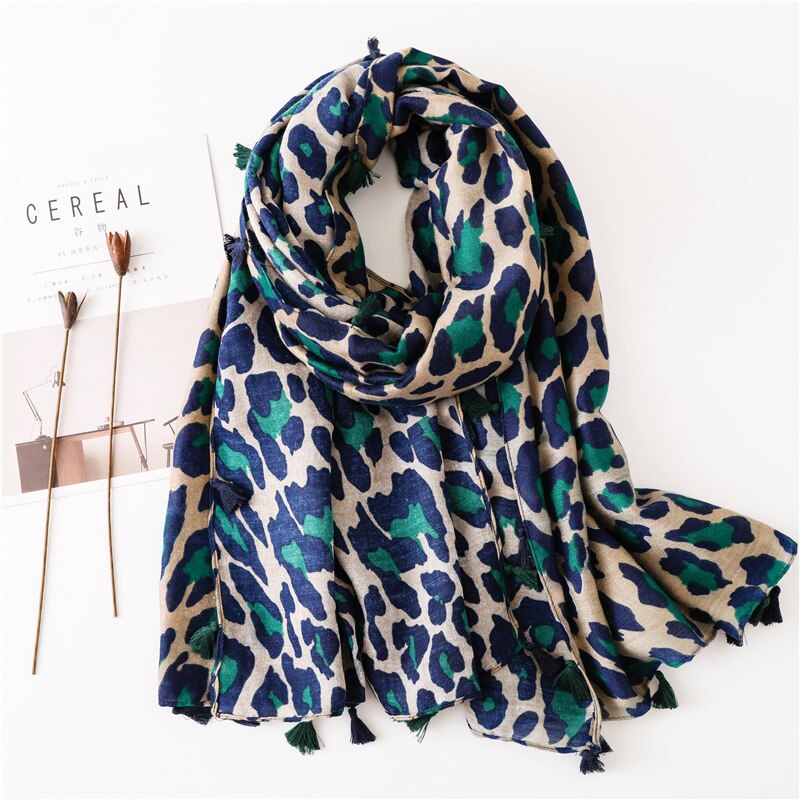 2021 Fashion Women Gradient Leopard Print Scarf Soft Pretty Big 180*100cm Leopard Stole Thin Warm Large Shawls cachecol Wraps