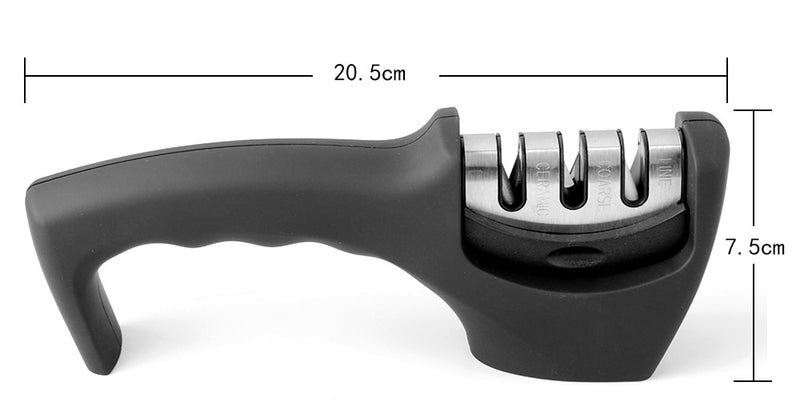 Afilador de cuchillos XITUO para cuchillos rectos y dentados, sistema de rueda con revestimiento de diamante de 3 etapas, afila cuchillos desafilados de forma rápida y segura
