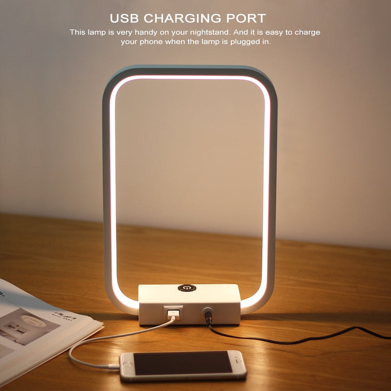 Modern LED Table Lamp Touch Dimmable Desk Lamp for Bedroom Decoration Bedside Lamp Table Lamps USB Charging Port Night Lights