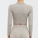 Workout Tops For Women Fitness Sport Yoga Top Knitted Yoga Shirt Seamless Top Long Sleeve Running Sport Shirt Women Sportswear