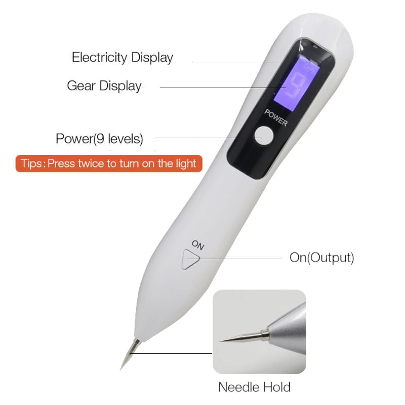 9 level LCD Beauty Machine Laser Plasma Pen Wart Mole Removal Dark Spot Skin Tag Remover Machine Nevus Sweep Tattoo Removal Tool