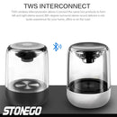 STOENGO True Wireless Stereo Speaker with Transparent Design, Breathing LED Light, TWS Bluetooth 5.0, TF Card &amp; AUX Audio Input