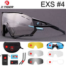 X-TIGER Photochromic Cycling Sunglasses 5 Lens UV400 Mountain Bike Glasses Men Outdoor Sports Cycling Goggles With Myopia Frame