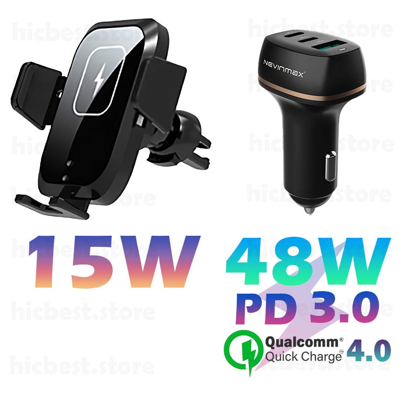 15W Wireless Car Charger Handyhalter für iPhone Wireless Charging Auto Induktionsladegerät Halterung für iPhone 12 SE 11 8 Samsung S20