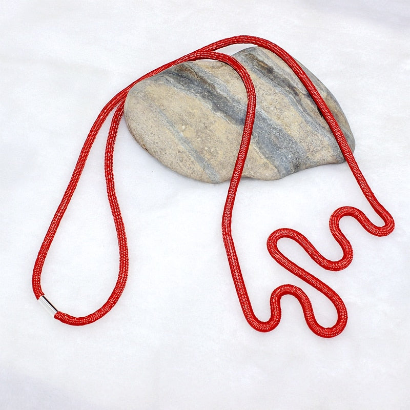 2020 popular fashion designer red rope necklace pendant irregular women's simple clothing jewelry para mujer