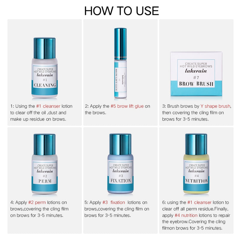 Lakerain Semi-permanent Brow Lift Kit Eyebrow Lamination Kit Styling Perming Setting Curling Brow Lamination Eyelash Perm Set