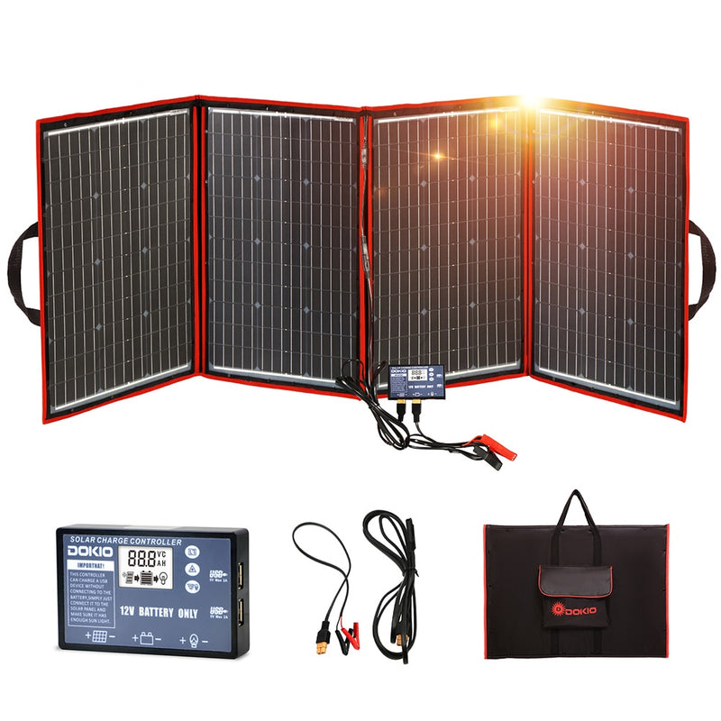 Dokio Brand Flexibel faltbar 200W (50Wx4) Mono-Sonnenkollektor Hochleistungs-tragbares Solarpanel für RV&amp;Boat&amp;Travel Solarpanel 200W