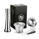 iCafilas Coffee Capsule For Nespresso Stainless Steel Coffee Capsules Refillable Reusable Filters For Espresso Coffee Machine