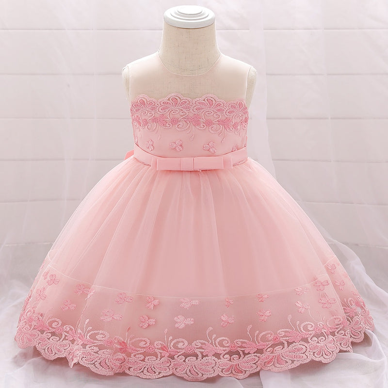 2022 Baby Girl Party Dresses Newborn Baby Baptism Dress For Girls Birthday Princess Clothes Beading Infant Wedding Dress