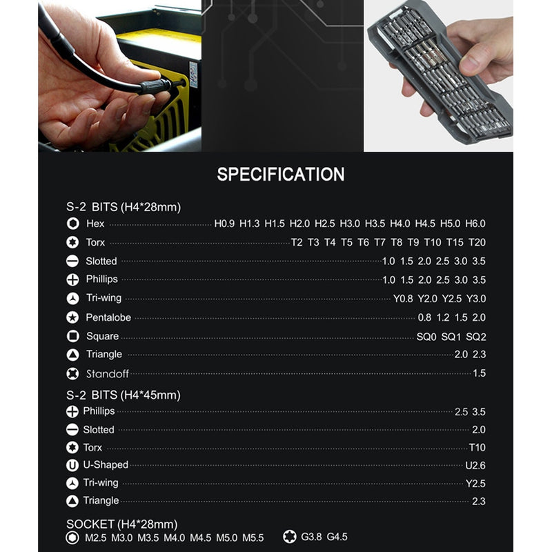 JAKEMY Präzisions-Magnet-Schraubendreher-Set Torx-Bits Schraubendreher für iPhone, Laptop, Computer, Handy, Uhr-Reparatur-Werkzeug-Kit