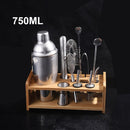 UPORS Stainless Steel Cocktail Set 550ml/750ml Cocktail Shaker Set with Muddler Jigger Bar Spoon Ice Tong Bartender Kit Bar Set