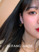 Pendientes Geo de titanio para mujer, joyería de acero inoxidable 361L, vestido de fiesta Punk Brincos T Show Runway, estilo coreano japonés raro INS