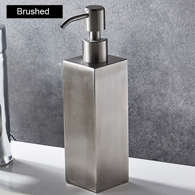 304 Stainless Steel Soap Dispenser Wall Mount, Manual Liquid Soap Dispenser Shampoo Dispenser for Kitchen and Bathroom