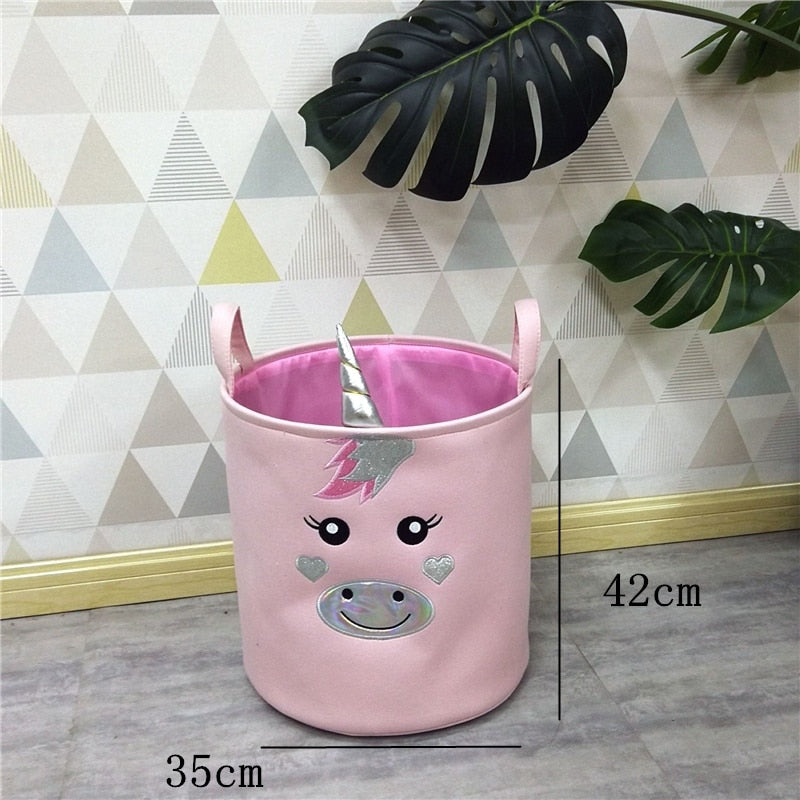 Sundries Storage Barrels High Capacity Pink Cat Dinosaur Foldable Toy Storage Box Home Organizer Dirty Laundry Basket