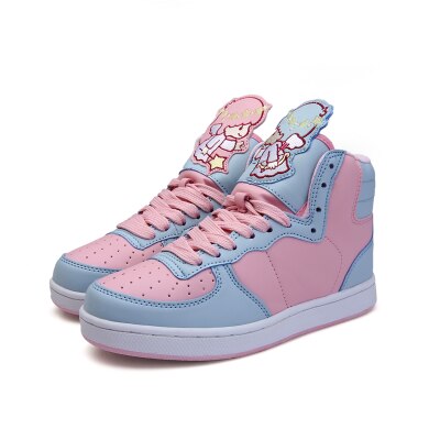 Zapatos de Lolita rosa de Cosplay de Anime, zapatos Kawaii a juego de Color de tacón plano con cabeza redonda, zapatillas de deporte para mujer Kawaii Girl Gothic Loli Cos