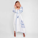 Jastie Bahia Maxi vestido Mujer verano otoño manga larga bordado Vintage vestido largo 2022 Boho playa Hippie Vestidos sueltos Mujer