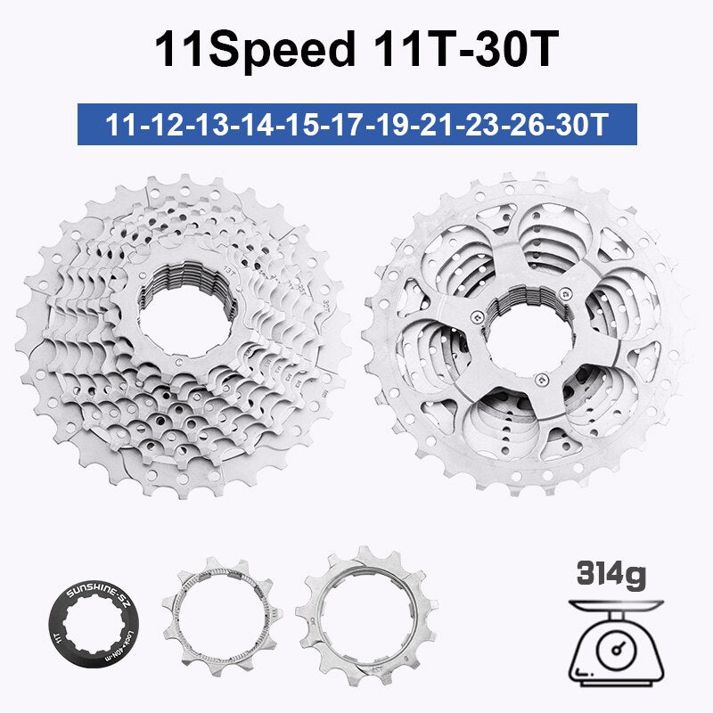 SUNSHINE Road Bike Freewheel 11-25T/28T/32T/34T/36T Bicycle Flywheel 8/9/10/11/12S Speed Cassette Sprocket for Shimano HG K7