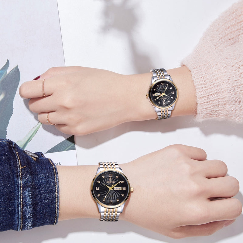 CHENXI, nuevos relojes para parejas, relojes de marca de lujo para mujeres o hombres, relojes de cuarzo con fecha y semana, relojes de pulsera para mujer, impermeables, Montre Femme