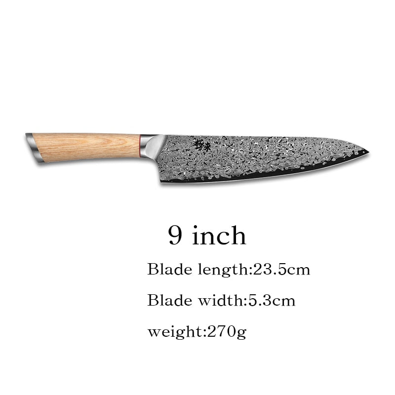 67-lagiger Stahl V Gold 10 Damaskus Küchenmesser Koch Gyuto Santoku Cleaver Schälsteak Slicing Utility Boning Lachs