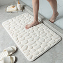 Simple Momery Foam Bathroom Mat 3D Cobblestone Pattern Absorbent Bath Rug Toilet Hallway Non-Slip Doormat Floor Carpet Washable