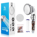 Bathroom SPA Shower Head 3 Modes Adjustable One-Button Water Stop With Anion Filter Ball High Pressure Nozzle Replaceable Panel