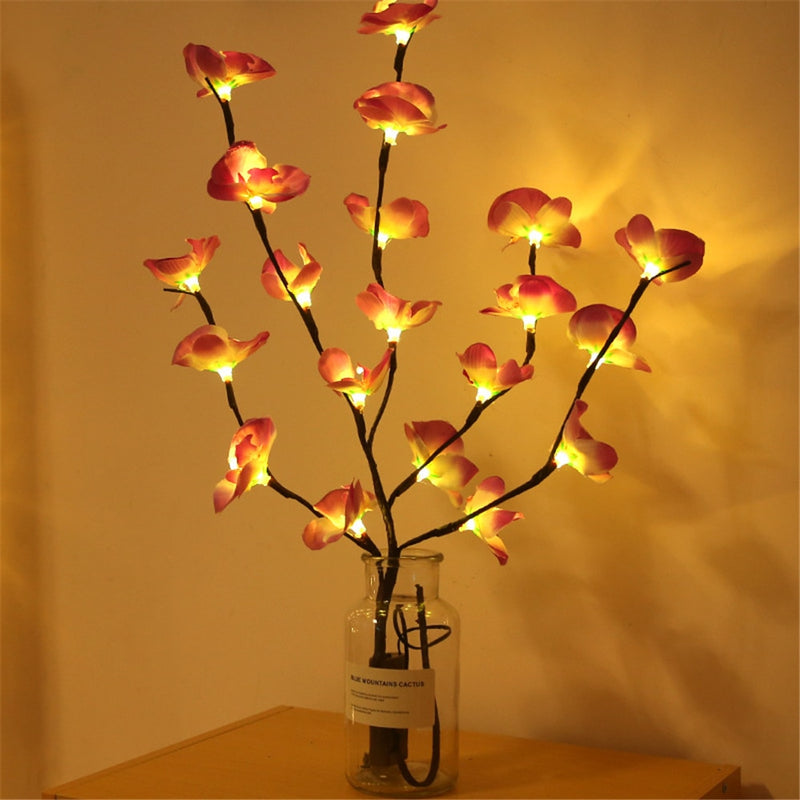 108 led 36 led 20 led festliche dekoration nachtlicht kupferdraht orchidee zweig lampe für neujahr geburtstagsgeschenke schlafzimmer dekor