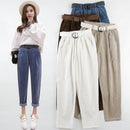 Casual Streetwear Harem Pants Women Autumn Winter Loose Elastic Waist Corduroy Ladies Trousers Harajuku Velvet Warm Pants Female