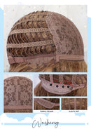 LOUIS FERRE Ombre Black Brown Cosplay Synthetic Wigs Long Middle Part Wavy Natural Hair Wig For Black Woman Afro Heat Resistant