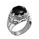 Szjinao Pure 925 Sterling Silver 13*13mm Round Big Sapphire Rings For Men Gemstone Male Punk Vintage Jewellery Dropship Supplier